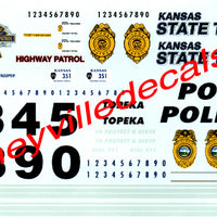 Chimneyville 1/24 Kansas, Topeka Police Decals 3034