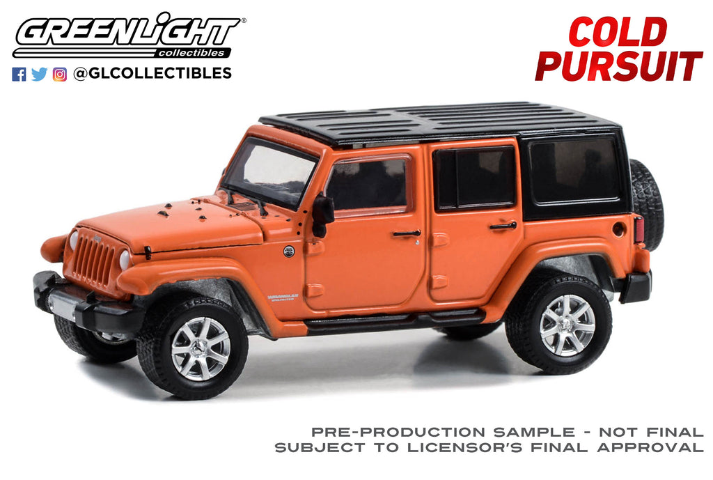 Greenlight 1/64 Hollywood S40 Cold Pursuit 2010 Jeep Wrangler Unlimited 62010E