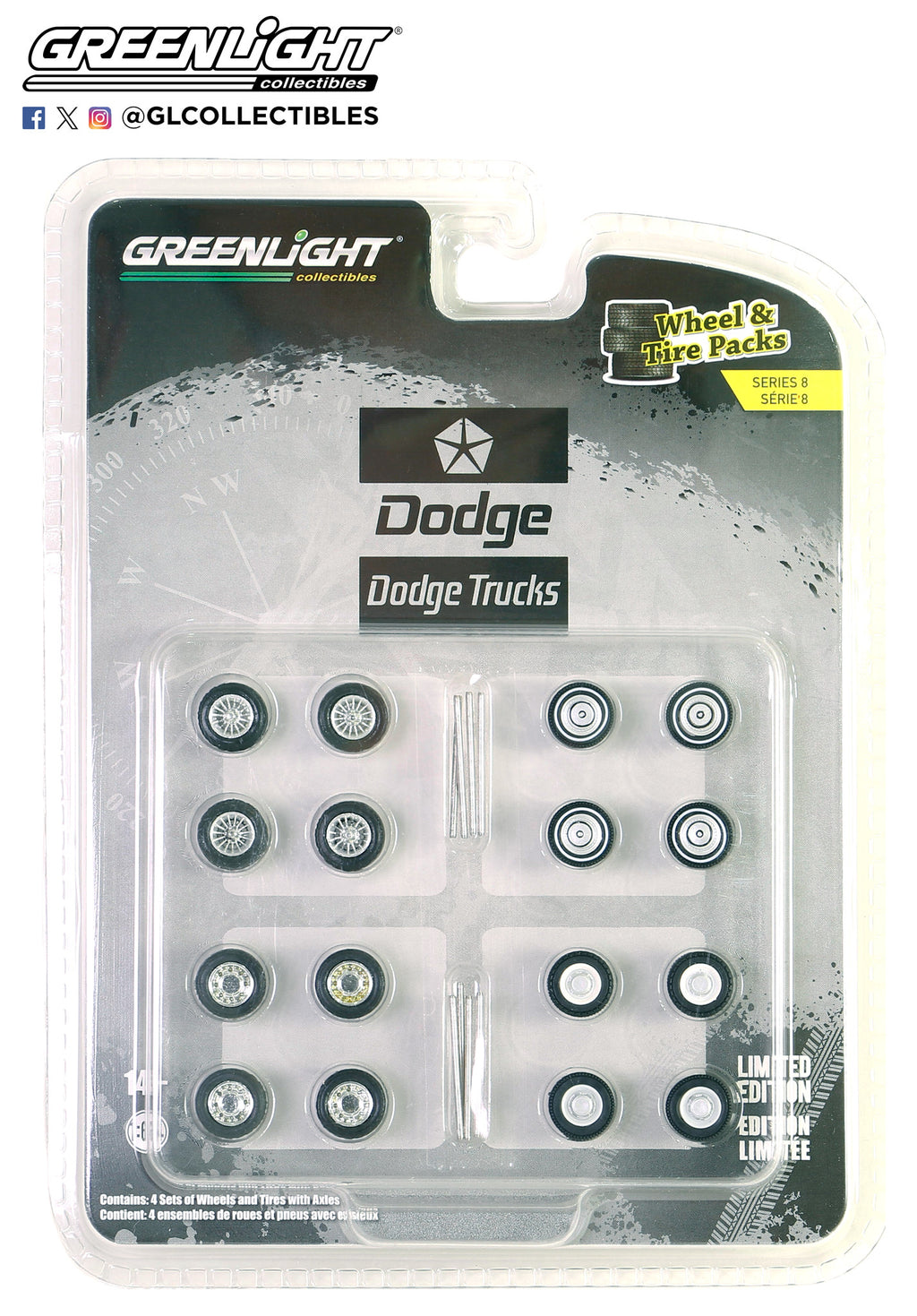 Greenlight 1/64 1st Gen Dodge RAM Trucks Wheel & Tire Set 16190A