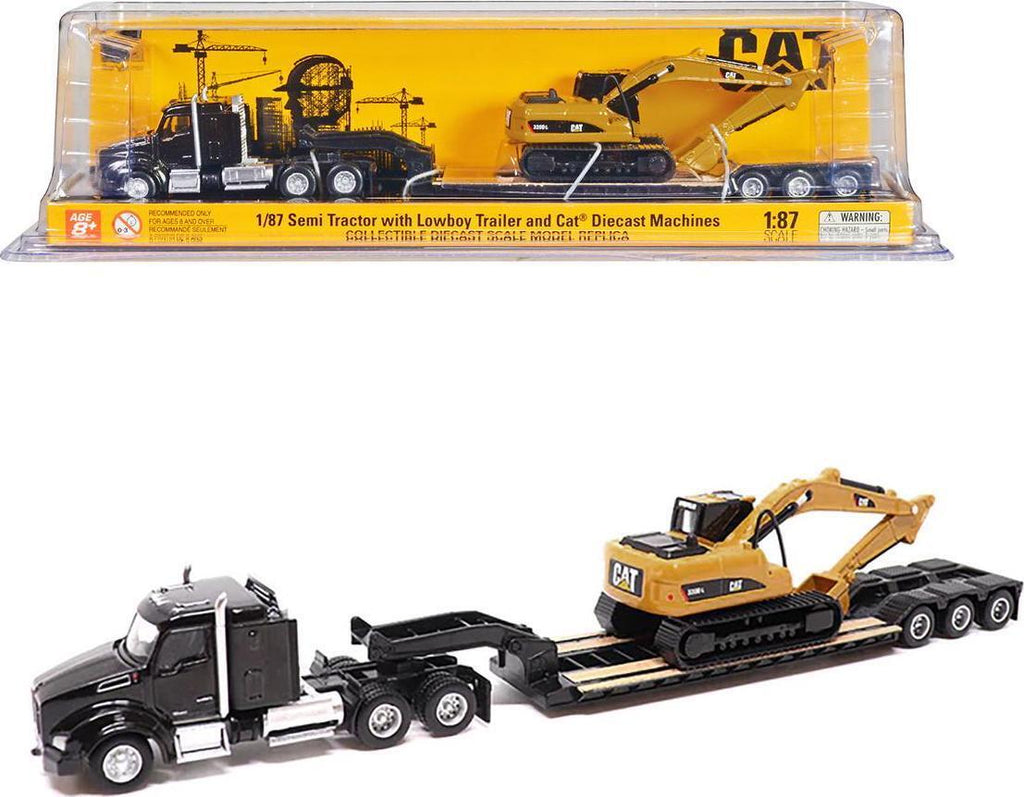 Diecast Masters HO Kenworth T8800 w/ Lowboy and CAT 320D Excavator 84420