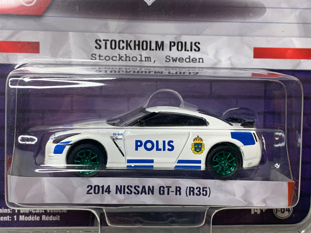 Greenlight 1/64 GREEN MACHINE Stockholm Police Nissan GT-R