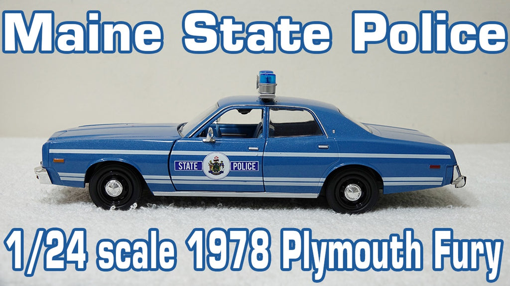 CUSTOM 1/24 Maine State Police 1978 Plymouth Fury WITH WORKING LIGHTS & SIREN!