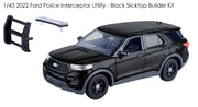 Motormax 1/43 2022 Ford PI Utility Police SUV Blank Black Slicktop 79521BLK