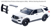 Motormax 1/43 2022 Ford PI Utility Police SUV Blank White Slicktop 79521WHT