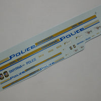 Code 3 1/43 & 1/24 Police Decals - Smyrna, GA Police (Yellow Stripe)