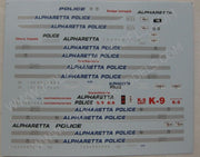 Code 3 1/43  Police Decals - Alpharetta GA Georgia