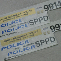 Fowlers 1/24 Police Decals 24507 South Pasadena, CA   Markings For 2 Cars