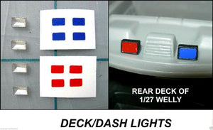 1/43 - 1/24 Deck / Dash Lights For Model Police Cars SINGLE LENS CH1522