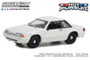 Greenlight 1/64 1987 Ford Mustang Police Car Blank White SLICKTOP 43008A