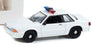 Greenlight 1/64 1987 Ford Mustang Police Car Blank White WITH LIGHTBAR 43008B