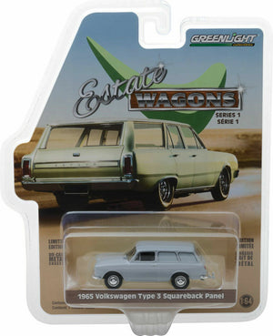 Greenlight 1/64 Estate Wagons S1 1965 Volkswagen Type 3 Panel Van Lt Grey 29910C