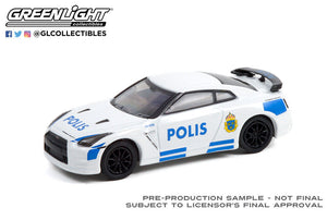 Greenlight 1/64 Hot Pursuit 40 Stockholm Sweden Polis Nissan GT-R Police 42980D