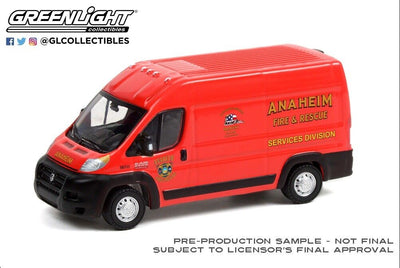 Greenlight 1/64 Route Runners 3 Anaheim CA Fire Rescue RAM Promaster Van 53030D