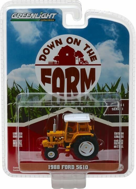 Greenlight 1/64  Farm Series 1 1988 Ford 5610 Tractor Yellow / White  48010-D