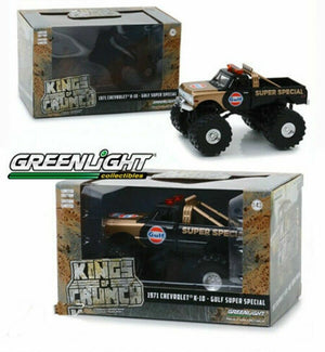 Greenlight 1/43 Kings of Crunch 1971 Chevrolet K-10 Monster Truck GULF OIL 88013