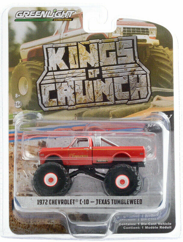 Greenlight 1/64 Crunch 7 TEXAS TUMBLEWEED 1972 Chevy C-10 Monster Truck 49070B