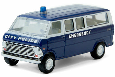 Greenlight 1/64 1969 Ford Club Wagon City Police Emergency Hobby Exclusive 30209