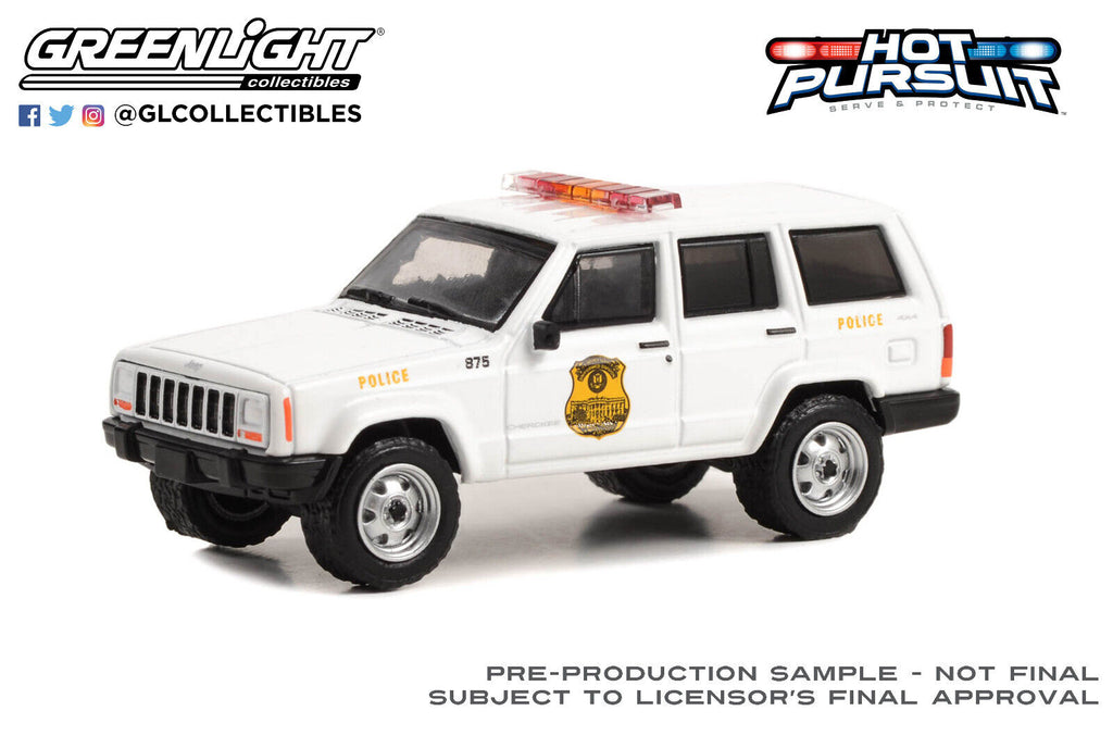 Greenlight 1/64 US Secret Service Police 2000 Jeep Cherokee Hobby Issue 43015A